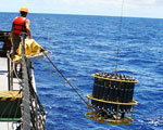 photo of researcher deploying rosette