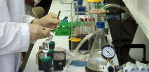 Close-up photo of lab bench