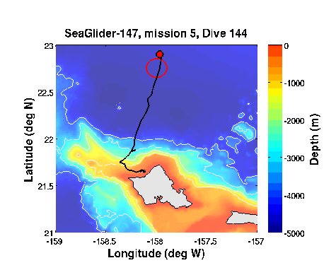 SG147, mission 5 seaglider location